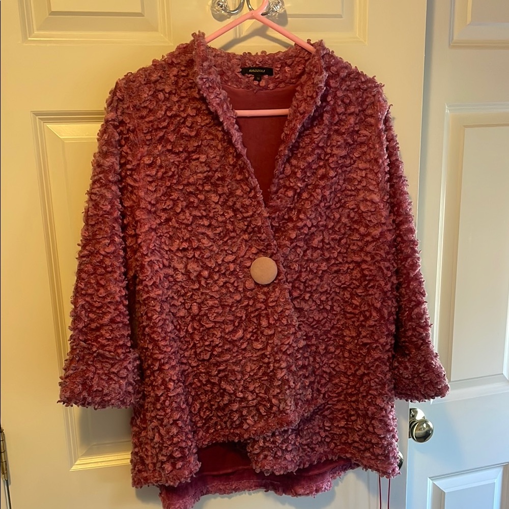 Women's Textured Jacket in Deep Pink